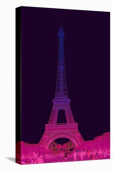 Magenta Eiffel Tower-Cora Niele-Stretched Canvas