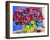 Magenta Lilies and Daffodils-Christopher Ryland-Framed Giclee Print