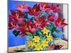 Magenta Lilies and Daffodils-Christopher Ryland-Mounted Giclee Print