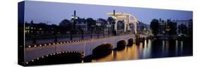 Magere Brug Bridge, Amsterdam, Holland-Walter Bibikow-Stretched Canvas