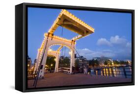 Magere Brug on the Amstel Canal-Guido Cozzi-Framed Stretched Canvas