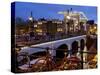 Magere Brug (Skinny Bridge) at Dusk, Amsterdam, Holland, Europe-Frank Fell-Stretched Canvas