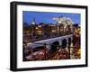 Magere Brug (Skinny Bridge) at Dusk, Amsterdam, Holland, Europe-Frank Fell-Framed Photographic Print