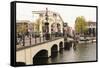 Magere Brug (The Skinny Bridge), Amsterdam, Netherlands, Europe-Amanda Hall-Framed Stretched Canvas