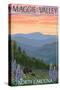 Maggie Valley, North Carolina - Bear Family and Spring Flowers-Lantern Press-Stretched Canvas