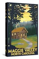 Maggie Valley, North Carolina - Cabin Scene-Lantern Press-Stretched Canvas