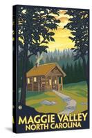 Maggie Valley, North Carolina - Cabin Scene-Lantern Press-Stretched Canvas