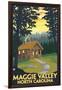 Maggie Valley, North Carolina - Cabin Scene-Lantern Press-Framed Art Print