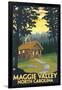 Maggie Valley, North Carolina - Cabin Scene-Lantern Press-Framed Art Print