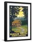 Maggie Valley, North Carolina - Cabin Scene-Lantern Press-Framed Art Print