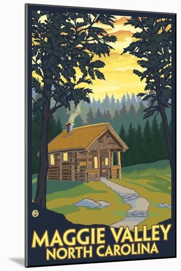 Maggie Valley, North Carolina - Cabin Scene-Lantern Press-Mounted Art Print