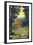 Maggie Valley, North Carolina - Cabin Scene-Lantern Press-Framed Art Print