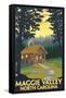 Maggie Valley, North Carolina - Cabin Scene-Lantern Press-Framed Stretched Canvas