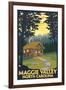 Maggie Valley, North Carolina - Cabin Scene-Lantern Press-Framed Art Print