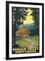 Maggie Valley, North Carolina - Cabin Scene-Lantern Press-Framed Art Print