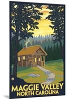 Maggie Valley, North Carolina - Cabin Scene-Lantern Press-Mounted Art Print