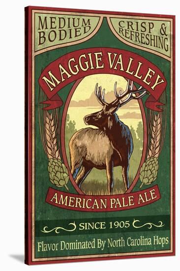 Maggie Valley, North Carolina - Elk Pale Ale-Lantern Press-Stretched Canvas