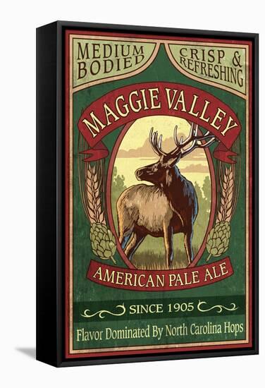 Maggie Valley, North Carolina - Elk Pale Ale-Lantern Press-Framed Stretched Canvas