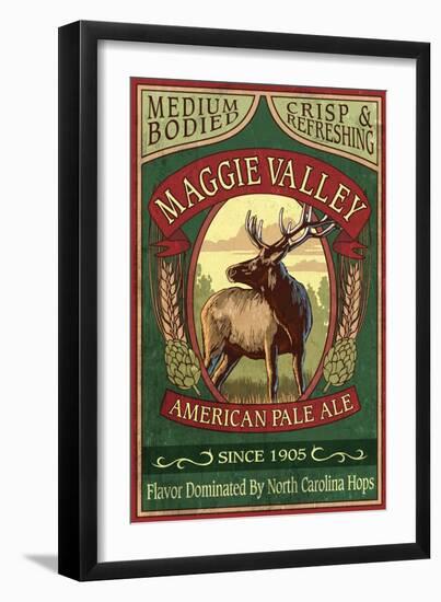 Maggie Valley, North Carolina - Elk Pale Ale-Lantern Press-Framed Art Print