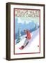 Maggie Valley, North Carolina - Snowboarder-Lantern Press-Framed Art Print