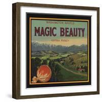 Magic Beauty Brand - Porterville, California - Citrus Crate Label-Lantern Press-Framed Art Print