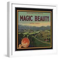 Magic Beauty Brand - Porterville, California - Citrus Crate Label-Lantern Press-Framed Art Print