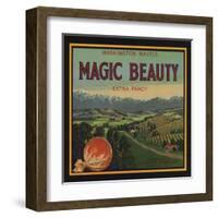 Magic Beauty Brand - Porterville, California - Citrus Crate Label-Lantern Press-Framed Art Print