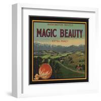 Magic Beauty Brand - Porterville, California - Citrus Crate Label-Lantern Press-Framed Art Print