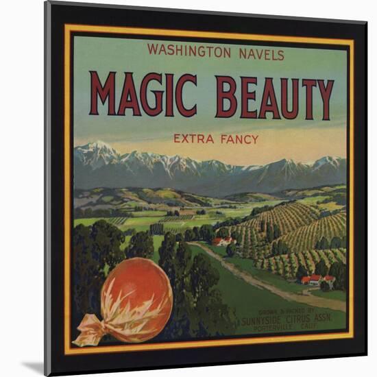 Magic Beauty Brand - Porterville, California - Citrus Crate Label-Lantern Press-Mounted Art Print