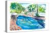 Magic Blue Pool in Remote Key West Florida-M. Bleichner-Stretched Canvas