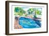 Magic Blue Pool in Remote Key West Florida-M. Bleichner-Framed Art Print