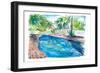 Magic Blue Pool in Remote Key West Florida-M. Bleichner-Framed Art Print