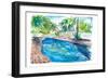 Magic Blue Pool in Remote Key West Florida-M. Bleichner-Framed Premium Giclee Print