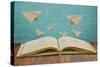 Magic Book with Paper Plane-jannoon028-Stretched Canvas