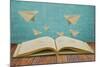 Magic Book with Paper Plane-jannoon028-Mounted Photographic Print