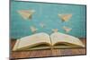 Magic Book with Paper Plane-jannoon028-Mounted Photographic Print