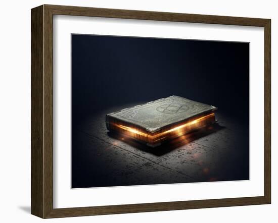 Magic Book with Super Powers - 3D Artwork-Johan Swanepoel-Framed Art Print