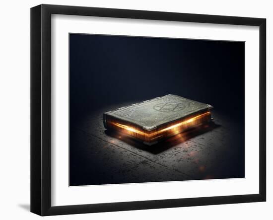 Magic Book with Super Powers - 3D Artwork-Johan Swanepoel-Framed Art Print