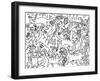 Magic Cats Line Art-Oxana Zaika-Framed Giclee Print