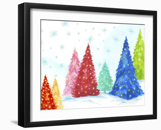 Magic Christmas Trees I-PI Studio-Framed Art Print