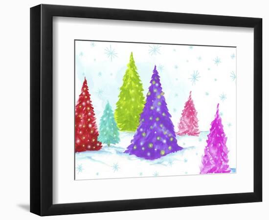 Magic Christmas Trees II-PI Studio-Framed Art Print