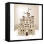 Magic Fairy Tale Winter Princess Castle. Raster Version.-Dazdraperma-Framed Stretched Canvas