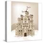 Magic Fairy Tale Winter Princess Castle. Raster Version.-Dazdraperma-Stretched Canvas