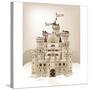 Magic Fairy Tale Winter Princess Castle. Raster Version.-Dazdraperma-Stretched Canvas