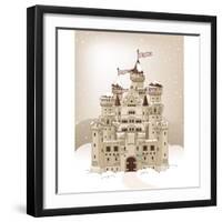 Magic Fairy Tale Winter Princess Castle. Raster Version.-Dazdraperma-Framed Photographic Print