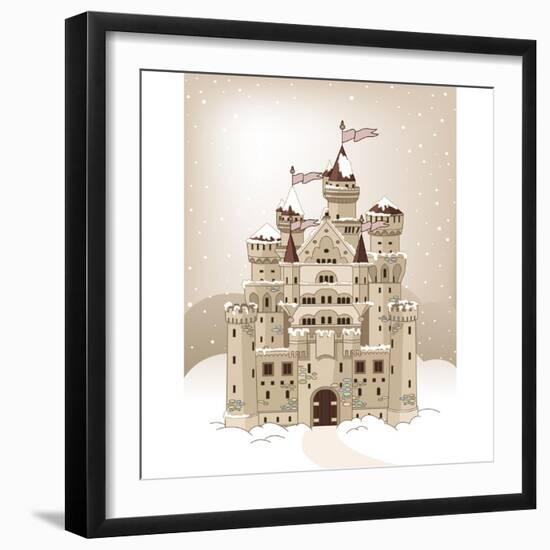 Magic Fairy Tale Winter Princess Castle. Raster Version.-Dazdraperma-Framed Photographic Print