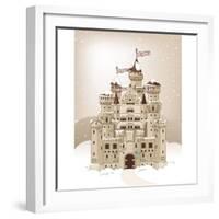Magic Fairy Tale Winter Princess Castle. Raster Version.-Dazdraperma-Framed Photographic Print