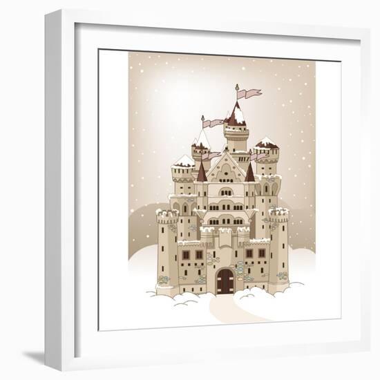 Magic Fairy Tale Winter Princess Castle. Raster Version.-Dazdraperma-Framed Photographic Print