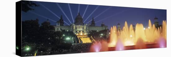 Magic Fountain and National Palace, Barcelona, Spain-Jon Arnold-Stretched Canvas