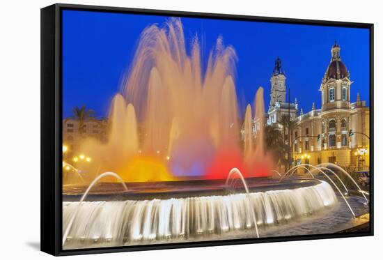 Magic Fountain, Valencia, Comunidad Autonoma de Valencia, Spain-Marco Simoni-Framed Stretched Canvas